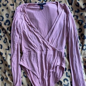 Pink Deep V Bodysuit